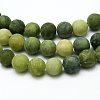 Round Frosted Natural TaiWan Jade Bead Strands X-G-M248-12mm-02-1
