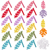   24Pcs 6 Color Iron Leaf Stud Earring Findings IFIN-PH0001-99-1