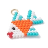 Glass Seed Beaded Fish Pendants PALLOY-MZ01219-02-3