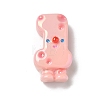 Electroplate Number Theme Resin Beads RESI-Q015-01B-1