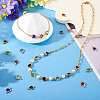 28Pcs 7 Colors Stainless Steel Pave Glass Heart Connector Charms STAS-TA0003-30-7