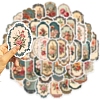 Retro PVC Self-Adhesive Floral Stickers X-STIC-PW0020-09-2