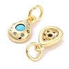 Brass Micro Pave Cubic Zirconia Charms KK-C051-02G-02-2