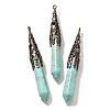 Synthetic Turquoise Pointed Big Pendants G-P560-02R-02-1