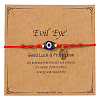 Handmade Adjustable Blue Evil Eye Glass Braided Bead Bracelets with Stainless Steel Religion Hamsa Hand for Women KO5639-1-1