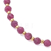 Natural Ruby Beaded Stretch Bracelets for Women BJEW-JB13541-03-3