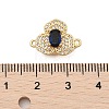 Brass Micro Pave Clear Cubic Zirconia Box Clasps KK-C075-16G-3