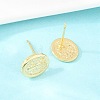 Religion Brass Stud Earrings EJEW-F405-23F-G-4