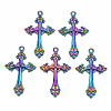 Rainbow Color Alloy Big Pendant Rhinestone Settings PALLOY-S180-012-RS-1