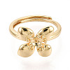 Flower Brass Adjustable Rings Setting KK-T079-20G-2