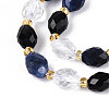 Natural Obsidian & Sodalite & Quartz Crystal Beads Strands G-N358-04A-02-4