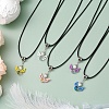 Glass Seed Beads & Glass Pearl Angel Pendant Necklaces NJEW-MZ00056-2