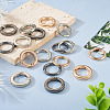 Beadthoven 24Pcs 6 Styles Zinc Alloy Spring Gate Rings FIND-BT0001-25-18