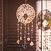 Heart Natural Gemstone Chips Hanging Suncatchers RN-CBA387D-04G-01-1