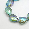 Electroplate Crystal Glass Teardrop Beads Strands EGLA-F067B-03-1