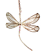 1Pc Glass & Metal Enamel Dragonfly Pendant Decorations HJEW-CN0001-29-1