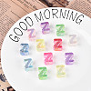 UV Plating Transparent Acrylic European Beads OACR-M027-02Z-1