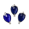 Cat Eye Faceted Teardrop Connector Charms G-B081-02P-2