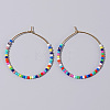 Glass Colorful Beads Hoop Earrings for Women SX7137-4-1