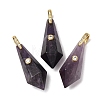 Natural Amethyst Beaded European Dangle Charms GG-CBA9389-03J-1