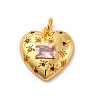 Brass Micro Pave Cubic Zirconia Pendants KK-U033-18G-01-1