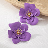 Flower Baking Paint Alloy Stud Earrings FS-WG54A10-05-1