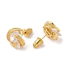 Rack Plating Brass Micro Pave Cubic Zirconia Stud Earrings EJEW-I304-04G-01-2