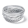 4Pcs 4 Style Plastic Cord Braided Stretch Bracelets Set BJEW-R313-02C-1