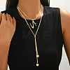 304 Stainless Steel Letter Z Pendant Double Layered Y-shaped Long Lariat Necklaces for Women AE9765-3