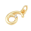 Brass Micro Pave Clear Cubic Zirconia Charms KK-P339-27G-06-2