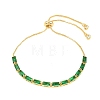 Rectangle Brass Micro Pave Cubic Zirconia Slider Bracelets KK-A305-02G-04-5