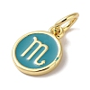 Real 18K Gold Plated Brass Enamel Charms KK-L216-001G-F05-2