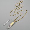 Electroplate Natural Quartz Crystal Perfume Bottle Pendant Necklaces NJEW-I239-01-4