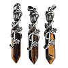 Natural Tiger Eye Faceted Double Termimal Pointed Big Pendants G-P547-03AS-02A-1
