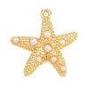 Brass & ABS Plastic Imitation Pearl Pendants PL-CBAB484-06G-1