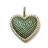 Brass Micro Pave Cubic Zirconia Pendants KK-C090-43G-2