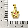 Flower Rack Plating Brass Micro Pave Cubic Zirconia Pendant KK-H485-01G-02-3