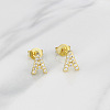 Brass Clear Cubic Zirconia Stud Earrings WGC2A80-01-1