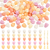 100Pcs 5 Colors Dyed Synthetic Coral Carved Beads CORA-SZ0001-02-1