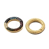 Brass Micro Pave Cubic Zirconia Spring Gate Rings KK-M206-03G-01-1-2