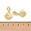 Shell Shape Brass Micro Pave Cubic Zirconia European Dangle Charms KK-P351-02G-3