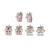 3 Pairs 3 Styles 304 Stainless Steel Enamel Stud Earrings for Women EJEW-K279-03P-1