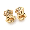 Rack Plating Brass Micro Pave Clear Cubic Zirconia Beads KK-L215-310B-14G02-2