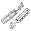 Brass Micro Pave Cubic Zirconia Dangle Stud Earrings EJEW-H014-17P-06-2