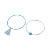 Glass Anklets Set AJEW-AN00508-3