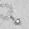 Stainless Steel Imitation Pearl Chain Necklace WR8003-1