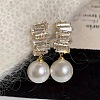 Round Alloy Crystal Rhinestone Dangle Stud Earrings FS-WGBAD05-01-5