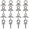 SUNNYCLUE 120Pcs 4 Styles 201 & 304 Stainless Steel Cup Peg Bails Charms STAS-SC0006-06-1