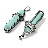 Synthetic Turquoise Sword Big Pendants G-Q163-08AS-09-2