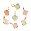 Brass Cat Eye Pendants KK-C251-09A-G-1